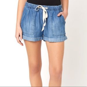 CLOTH AND STONE RIVER WASH TENCEL CUFFED SHORT